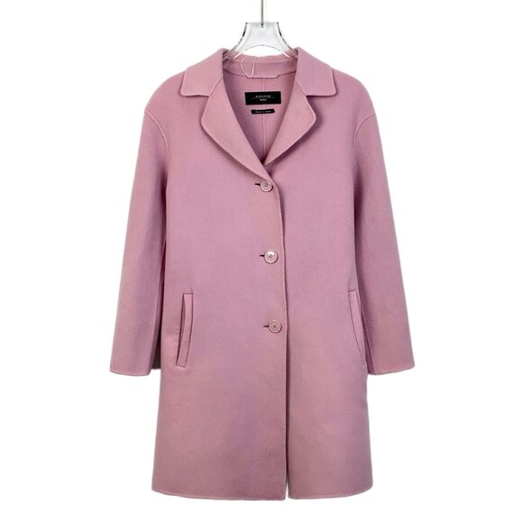 H12187 Weekend Maxmara Pink Wool Lapel Single-Breasted Coat 40 M Size